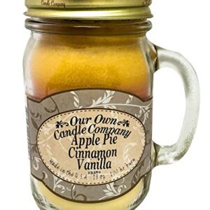 Our Own Candle Company Apple Pie Cinnamon Vanilla Scented 13 Ounce Mason Jar Candle