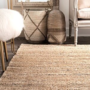 nuLOOM Emery Hand Woven Jute Area Rug, 5' x 8', Natural