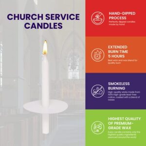 Exquizite 256 Church Candles with Drip Protectors - Hidden Wicks - Light and Burn as Usual - Vigil Candles, Memorial Candles, Congregational Candles, Christmas Eve Candles - 5" H X 1/2" D