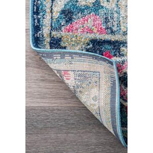 nuLOOM Kiyoko Vintage Floral Area Rug, 6' 7" x 9', Turquoise