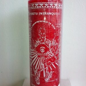 Unstill Spirit (Espiritu Intranquilo) 7 Day 1 Color Unscented Red Candle in Glass