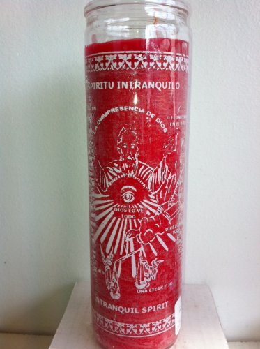 Unstill Spirit (Espiritu Intranquilo) 7 Day 1 Color Unscented Red Candle in Glass