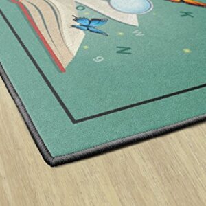 Flagship Carpets Explore Through Reading Children's Educational Area Rug for Kids Bedroom Mat, Home Play Room or Classroom Carpet, 3' x 5', Multicolor