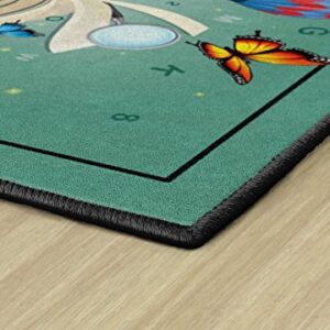 Flagship Carpets Explore Through Reading Children's Educational Area Rug for Kids Bedroom Mat, Home Play Room or Classroom Carpet, 3' x 5', Multicolor