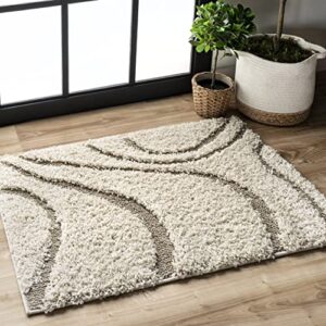 nuloom carolyn cozy soft & plush shag area rug, 3 ft 3 in x 5 ft, cream