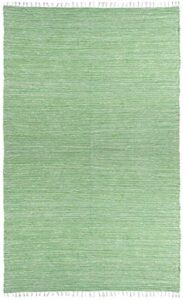 complex chenille flat weave rug, 4-feet by 6-feet, green