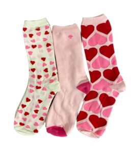 kate spade 3 pair pack trouser socks polka dot pink heart