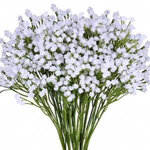 supla pack 2 baby’s breath artificial 14 forks,total of 882 white blooms babys breath bulk flower bush gypsophila artificial in white -15.7″ tall for wedding wreath boutonniere flower crown