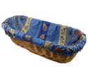 lisa blue french baguette basket with removable liner by le cluny