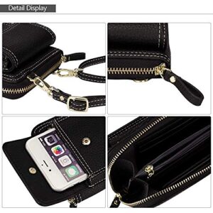 Valentoria Womens Crossbody Bag Cell phone Wallet Small Shoulder Purse Leather Card Handbag