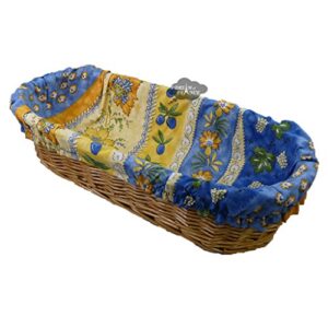 monaco blue french baguette basket with removable liner by le cluny