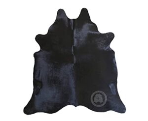 genuine black cowhide rug xl size 6 x 7-8 ft. 180 x 240 cm