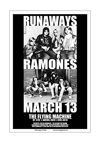 Raw Sugar Art Studio Runaways / Ramones 1978 Akron Concert Poster