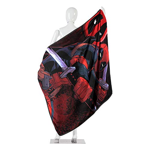 Marvel's Deadpool, "Swordsman" Micro Raschel Throw Blanket, 46" x 60", Multi Color