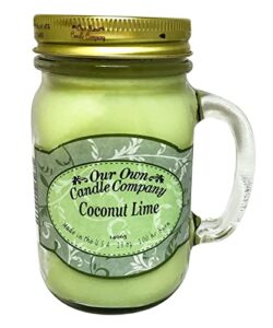 our own candle company coconut lime scented 13 ounce mason jar candle