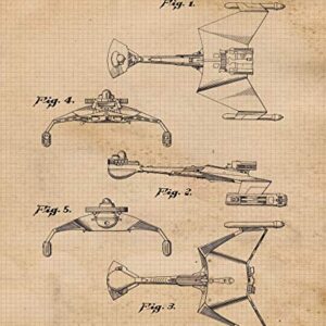 Vintage Movies Star Vessels Patent Prints, Set of 6 (8x10) Unframed Photos, Wall Art Decor Gifts Under 20 for Home Office Garage Man Cave Shop College Student Teacher Comic-Con Trek Trekkie Sci-Fi Fan