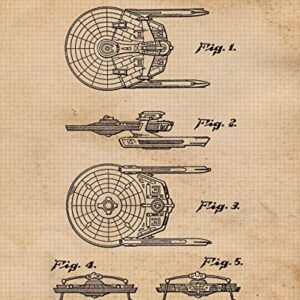 Vintage Movies Star Vessels Patent Prints, Set of 6 (8x10) Unframed Photos, Wall Art Decor Gifts Under 20 for Home Office Garage Man Cave Shop College Student Teacher Comic-Con Trek Trekkie Sci-Fi Fan