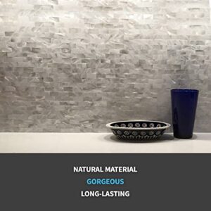 Art3d Peel and Stick Mother of Pearl Shell Mosaic Tile for Kitchen Backsplashes, 12" x 12" White Brick