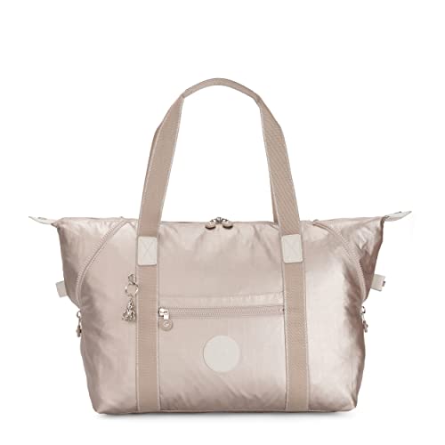 Kipling Canvas & Beach Tote Bag, Silver (Metallic Glow)