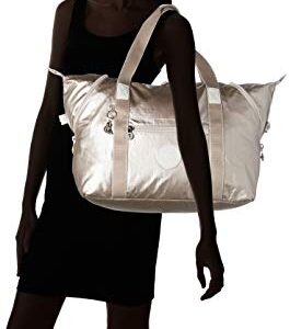 Kipling Canvas & Beach Tote Bag, Silver (Metallic Glow)