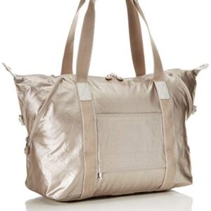 Kipling Canvas & Beach Tote Bag, Silver (Metallic Glow)