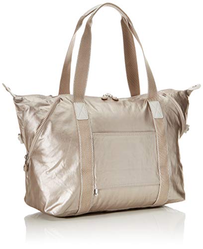 Kipling Canvas & Beach Tote Bag, Silver (Metallic Glow)