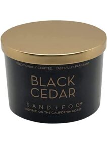 sand & fog black cedar double wick candle with lid 12 oz