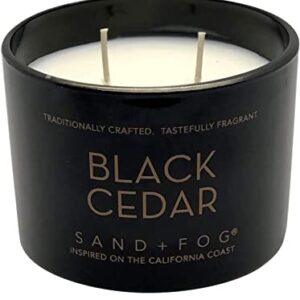 Sand & Fog Black Cedar Double Wick Candle with Lid 12 Oz