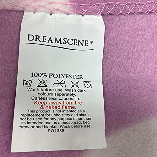 Dreamscene Unicorn Fleece Blanket Throw Over Softer for Girls Adult Baby Kids Twin Bed Couch Plush Sofa Warm Soft, Blush Pink White Stars - 50" x 60"