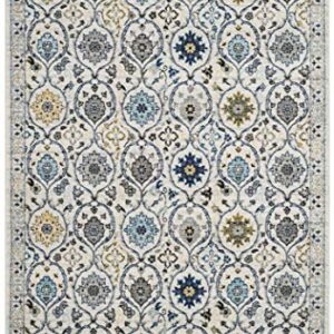 SAFAVIEH Evoke Collection 5'1" x 7'6" Ivory/Blue EVK210C Non-Shedding Living Room Bedroom Area Rug