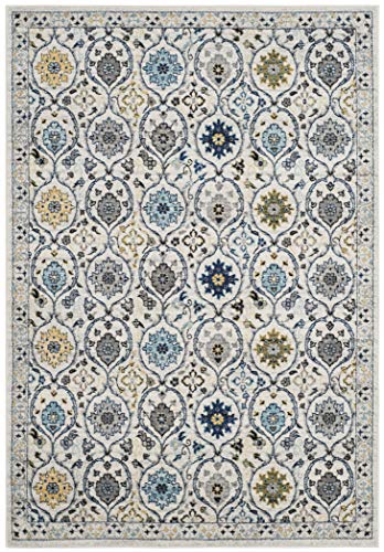 SAFAVIEH Evoke Collection 5'1" x 7'6" Ivory/Blue EVK210C Non-Shedding Living Room Bedroom Area Rug