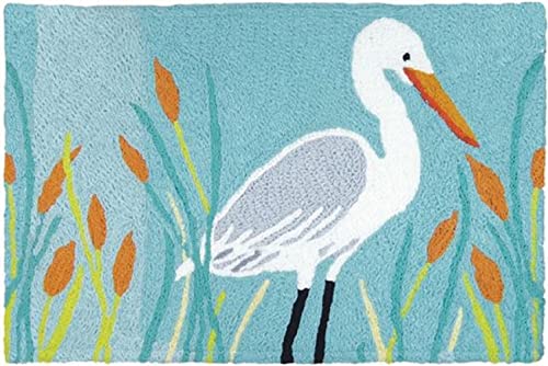 Jellybean Egret Coastal Indoor/Outdoor Machine Washable 21" x 33" Accent Rug