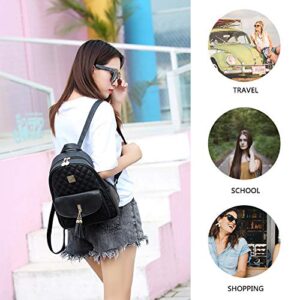 I IHAYNER Women’s Backpack 3-pieces Fashion PU Leather Simple Design Bags Travel Bookbag Beige for Women Black