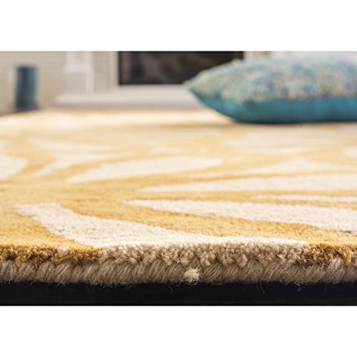 SAFAVIEH Dip Dye Collection 3' x 5' Beige / Gold DDY527M Handmade Floral Watercolor Premium Wool Area Rug