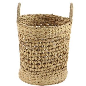 Deco 79 Dried Plant Handmade Woven Storage Basket with Handles, Set of 3 21", 18", 16"H, Brown