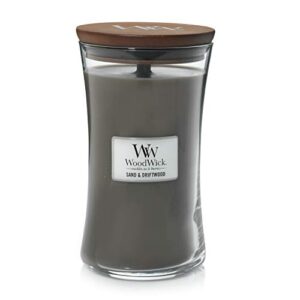 woodwick large hourglass scented candle, sand & driftwood