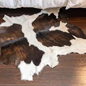 Genuine Calfskin Tricolor Exotic Calf Hide Cow Skin Cowhide Rug Leather Area Rug 3 x 3 ft.