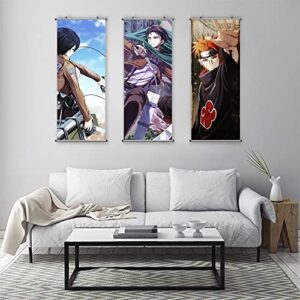 CosInStyle Anime Scroll Poster for Levi Ackermann - Fabric Prints 100 cm x 40 cm | Premium and Artistic Anime Theme Gift | Japanese Manga Hanging Wall Art Room Decor