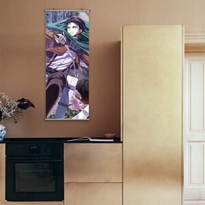 CosInStyle Anime Scroll Poster for Levi Ackermann - Fabric Prints 100 cm x 40 cm | Premium and Artistic Anime Theme Gift | Japanese Manga Hanging Wall Art Room Decor