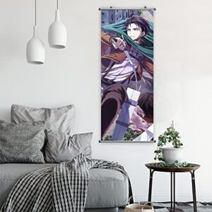 CosInStyle Anime Scroll Poster for Levi Ackermann - Fabric Prints 100 cm x 40 cm | Premium and Artistic Anime Theme Gift | Japanese Manga Hanging Wall Art Room Decor