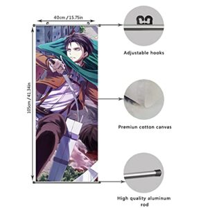 CosInStyle Anime Scroll Poster for Levi Ackermann - Fabric Prints 100 cm x 40 cm | Premium and Artistic Anime Theme Gift | Japanese Manga Hanging Wall Art Room Decor