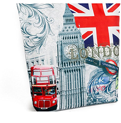 London British Flag Women's Large Cotton Canvas Tote Bag Handbags Top-Handle Bags Shoulder Shopping Bags London one size