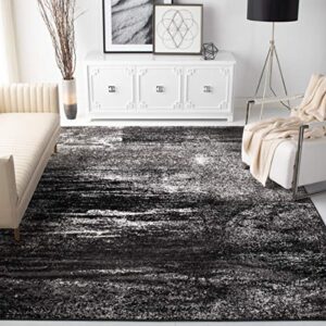 safavieh adirondack collection 9′ x 12′ silver / black adr112a modern abstract non-shedding living room bedroom dining home office area rug