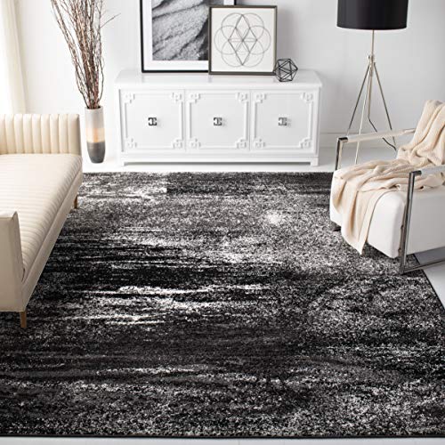 SAFAVIEH Adirondack Collection 9' x 12' Silver / Black ADR112A Modern Abstract Non-Shedding Living Room Bedroom Dining Home Office Area Rug