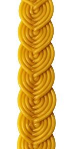Braided Beeswax Havdalah Candle - Wide Rounded Chevron Braid - Hand Dipped Bees Wax Braided - Shabbat Judaica Gift