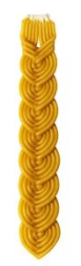 braided beeswax havdalah candle – wide rounded chevron braid – hand dipped bees wax braided – shabbat judaica gift