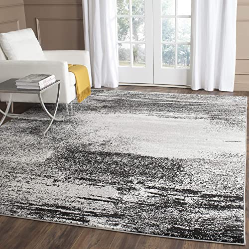 SAFAVIEH Adirondack Collection 8' x 10' Silver / Black ADR112A Modern Abstract Non-Shedding Living Room Bedroom Dining Home Office Area Rug