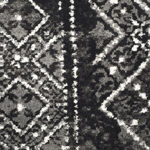 SAFAVIEH Adirondack Collection 8' x 10' Black / Silver ADR111C Moroccan Boho Distressed Non-Shedding Living Room Bedroom Dining Home Office Area Rug