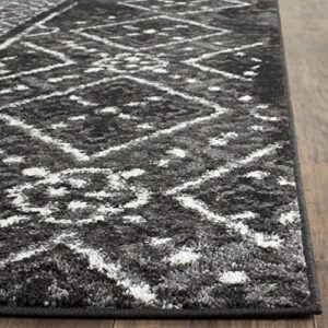 SAFAVIEH Adirondack Collection 8' x 10' Black / Silver ADR111C Moroccan Boho Distressed Non-Shedding Living Room Bedroom Dining Home Office Area Rug