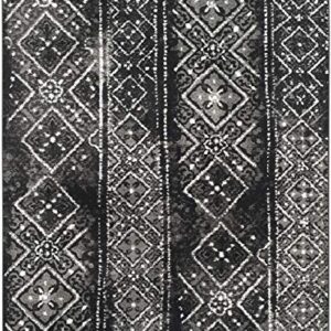 SAFAVIEH Adirondack Collection 8' x 10' Black / Silver ADR111C Moroccan Boho Distressed Non-Shedding Living Room Bedroom Dining Home Office Area Rug